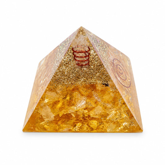 Citrine Pyramid 2 Inch | Natural Healing Stone for Love, Emotional Healing & Heart Chakra | Vastu Energy Decor for Home, Office, Meditation & Spiritual Spaces