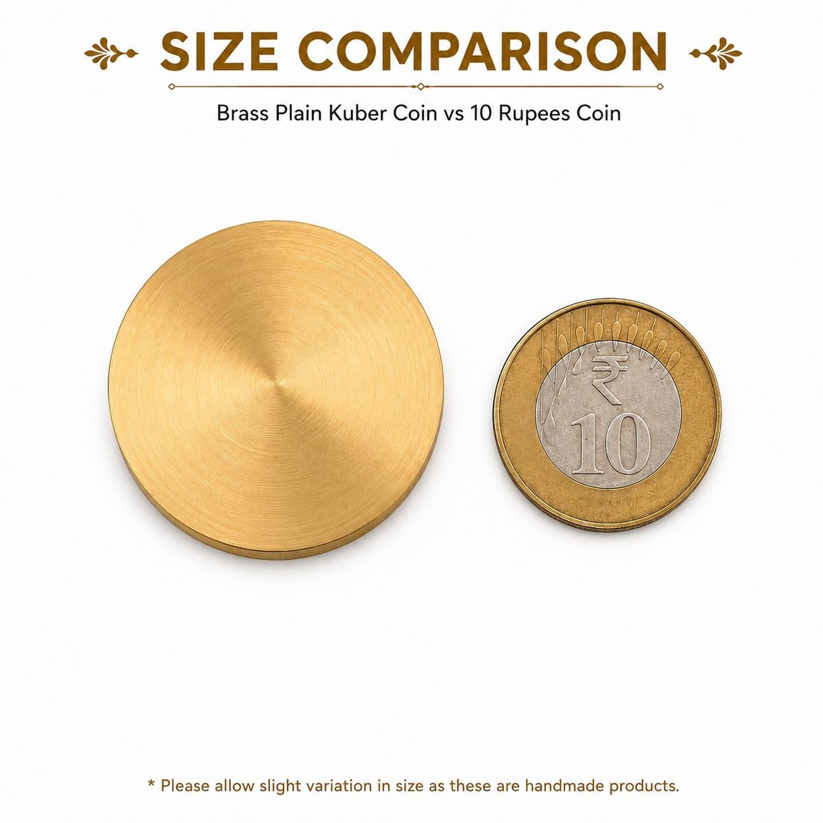 Brass Plain Kuber Coins for Pooja | Pure Brass Lakshmi Kuber Coins for Diwali, Dhanteras & Vastu | Lucky Wealth Coin for Home, Office, Temple, Locker & Gift (Golden)