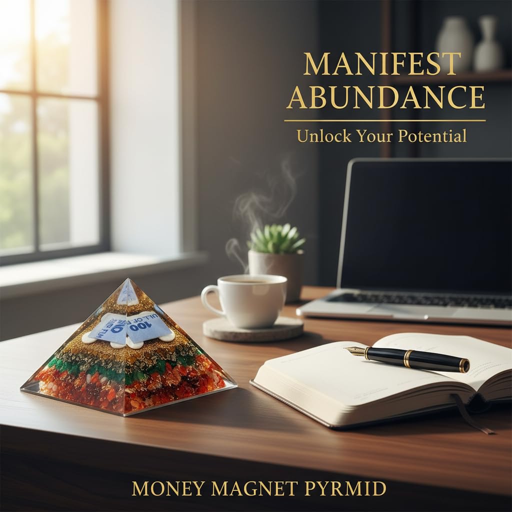 Money Magnet Pyramid 3 inches | Natural Healing Stone for Love, Emotional Healing & Heart Chakra | Vastu Energy Decor for Home, Office, Meditation & Spiritual Spaces